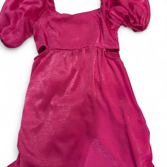 Pink satin mini dress large - Picture 5 of 6